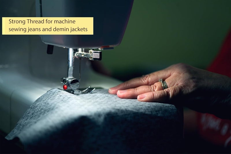 simthread UV Resistant - Heavy Duty Outdoor Thread for Hand or Machine Sewing - 100% Polyester Bonded Thread Tex 69 (12wt) - 250 Yards x 2 Spools NP-Black - Image 5